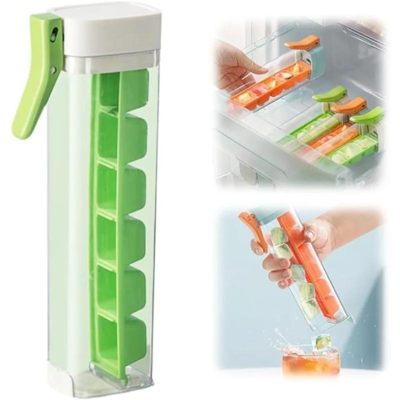 Ice Cube Mold with One Hand Homemade Trays for Freezer with Hull Mini Ice Cube Trays Portable Food Grade Press Ice Cube Trays