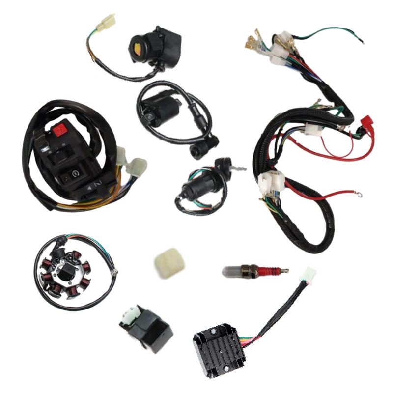 Full Set Beach ATV Wiring Harness Kit For ATV QUAD 150/200/250CC Car Truck Accessories Electric Wiring Harness Wire Loom Stator