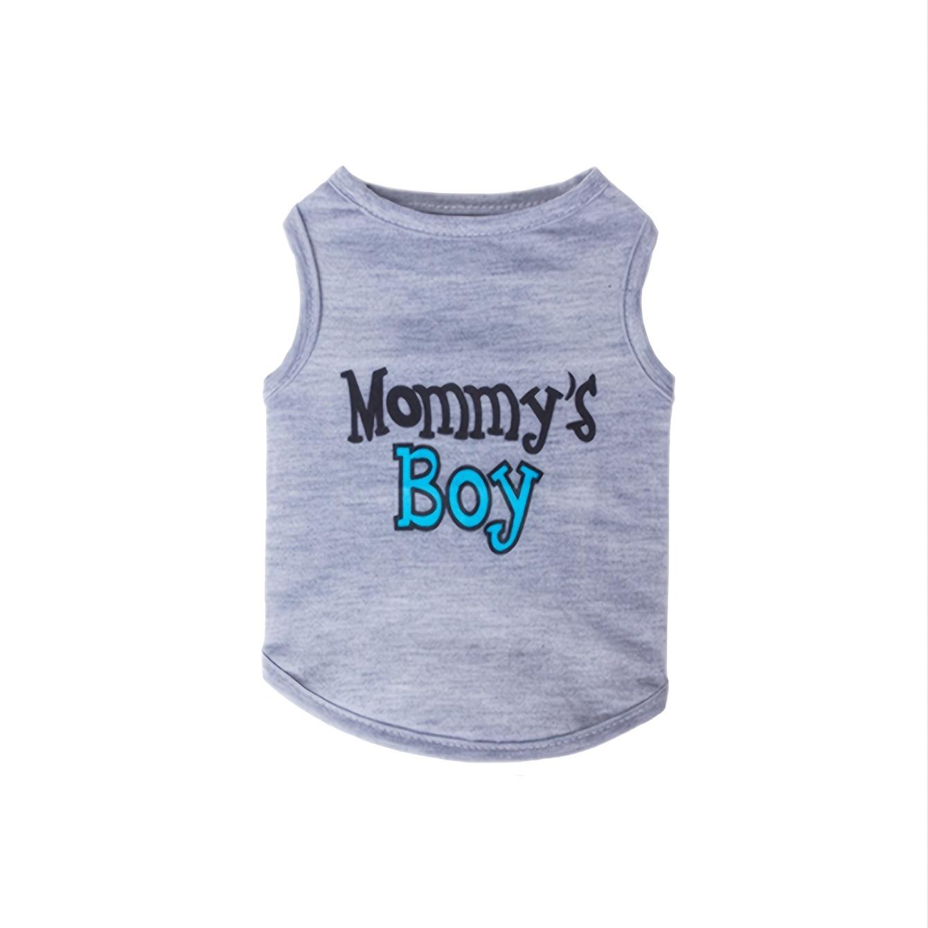 

Pet Dog Cat Clothes Tee Shirts Mommy s Boy T-Shirt,Soft Basic Clothes for Small Medium Larg Boys Dogs Apparel XS（old） серый