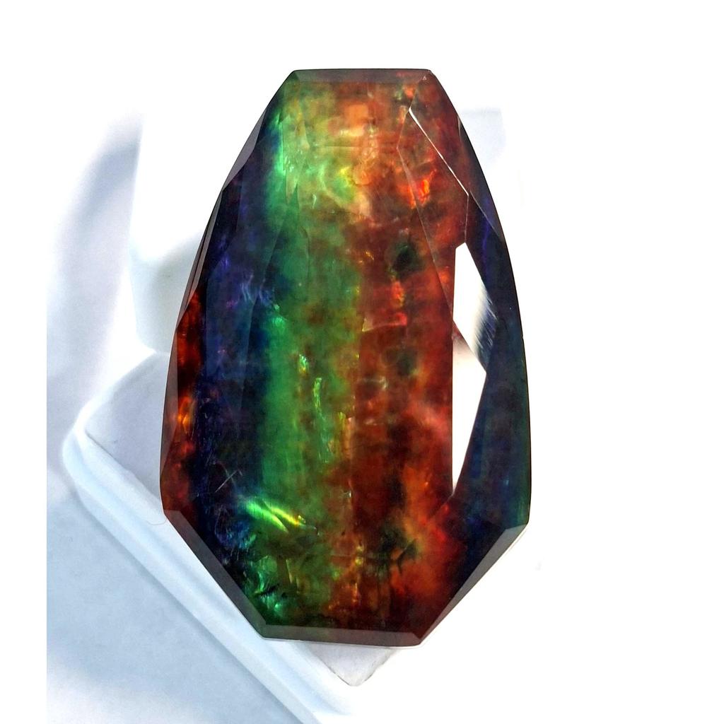 Natural Opal Like Organic Ammolite Fancy Cut 62-64 Ct Stunning Loose Gemstone