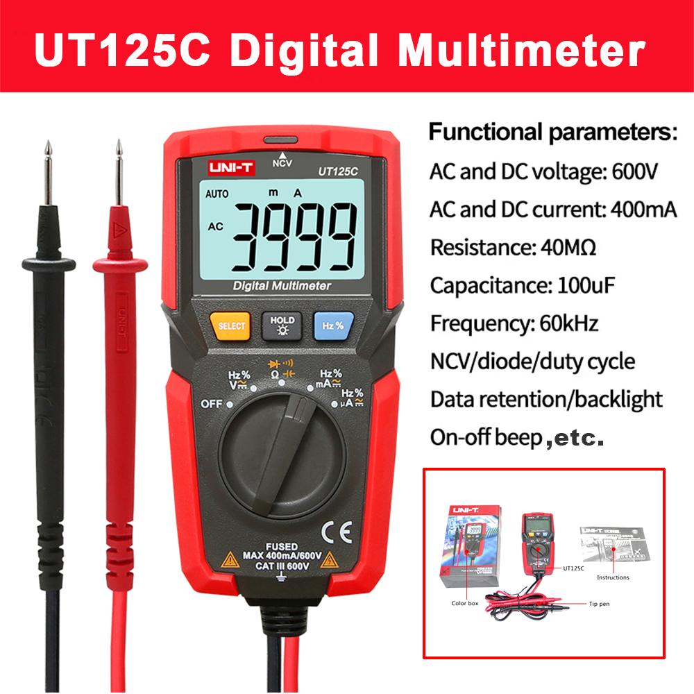 UNI-T Mini Multimeter UT33A+ UT33B+ UT33C+ UT33D+ UT120A UT120B UT120C UT123 UT123D UT125C Pocket Size Digital Multimeter