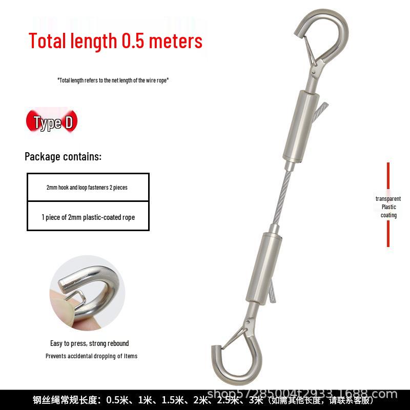 Stainless Steel Adjustable Wire Sling Hook for Art Exhibition Hanging