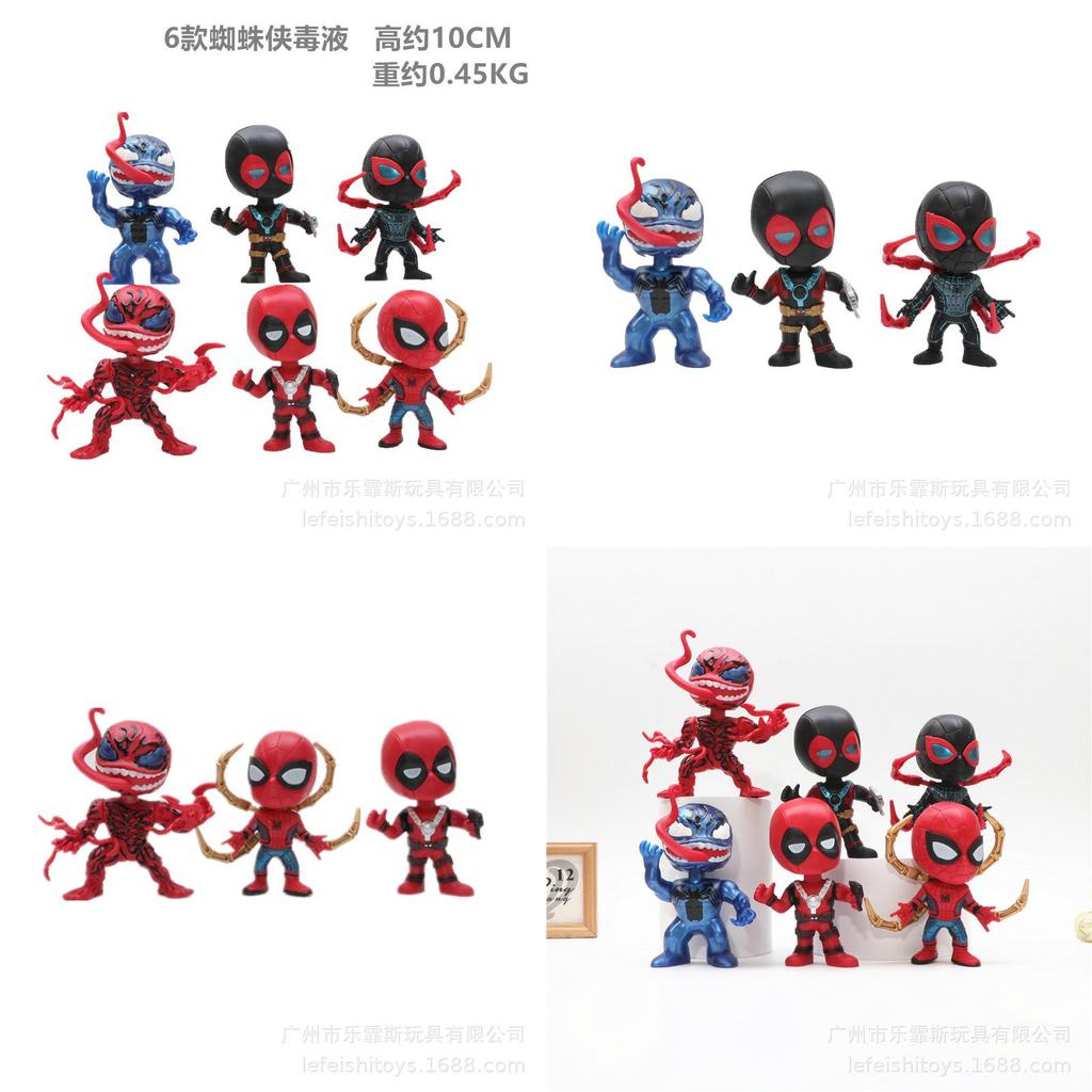 Spider-man Venom Deadpool Action Figure Toy Model Doll Machine Twist Egg Collectible Decoration 10cm Plastic Material