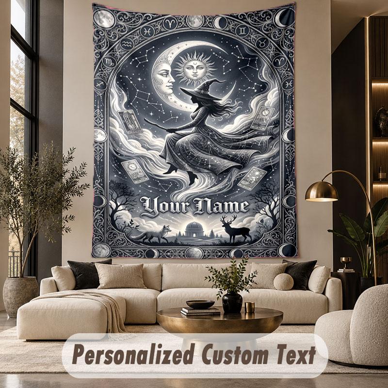 Witchcraft (135) Theme Custom Tapestry Personalized Custom Name Text Wall Hanging Tapestry Home Decor Background Cloth