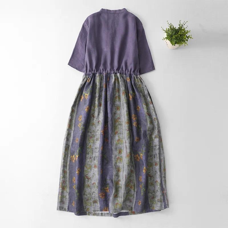 Dress for Woman Cotton Summer Plus Size Loose Floral Vintage Casual Printed Soft Long Holiday Dresses