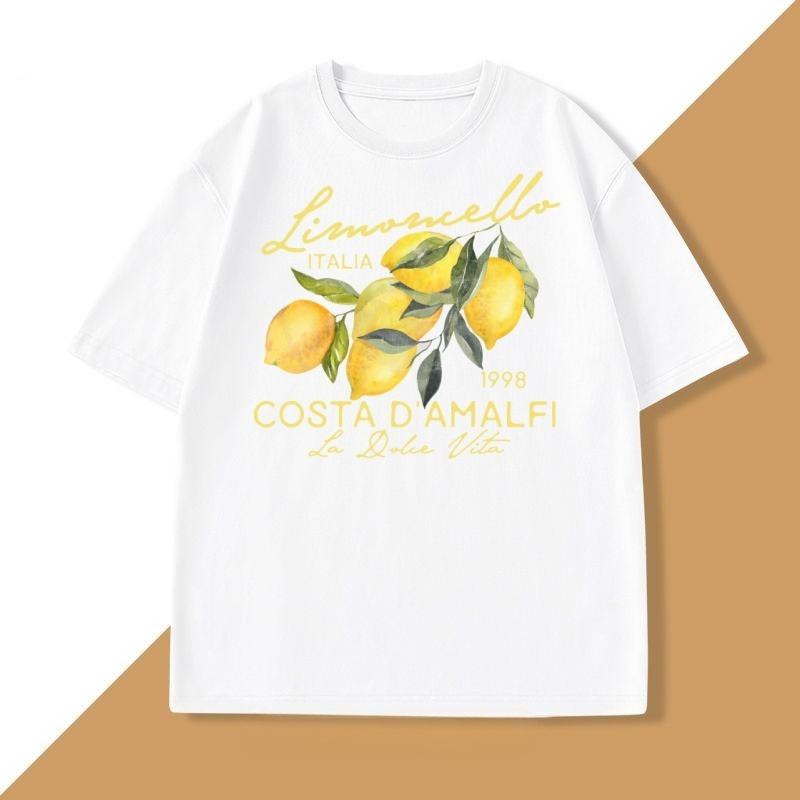 

Retro Lemon Italy Tshirt Printed Short Sleeve T Shirt Women Unisex Casual Harajuku Streetwear Tee Tops Camiseta Loose Summer Tees 3XL