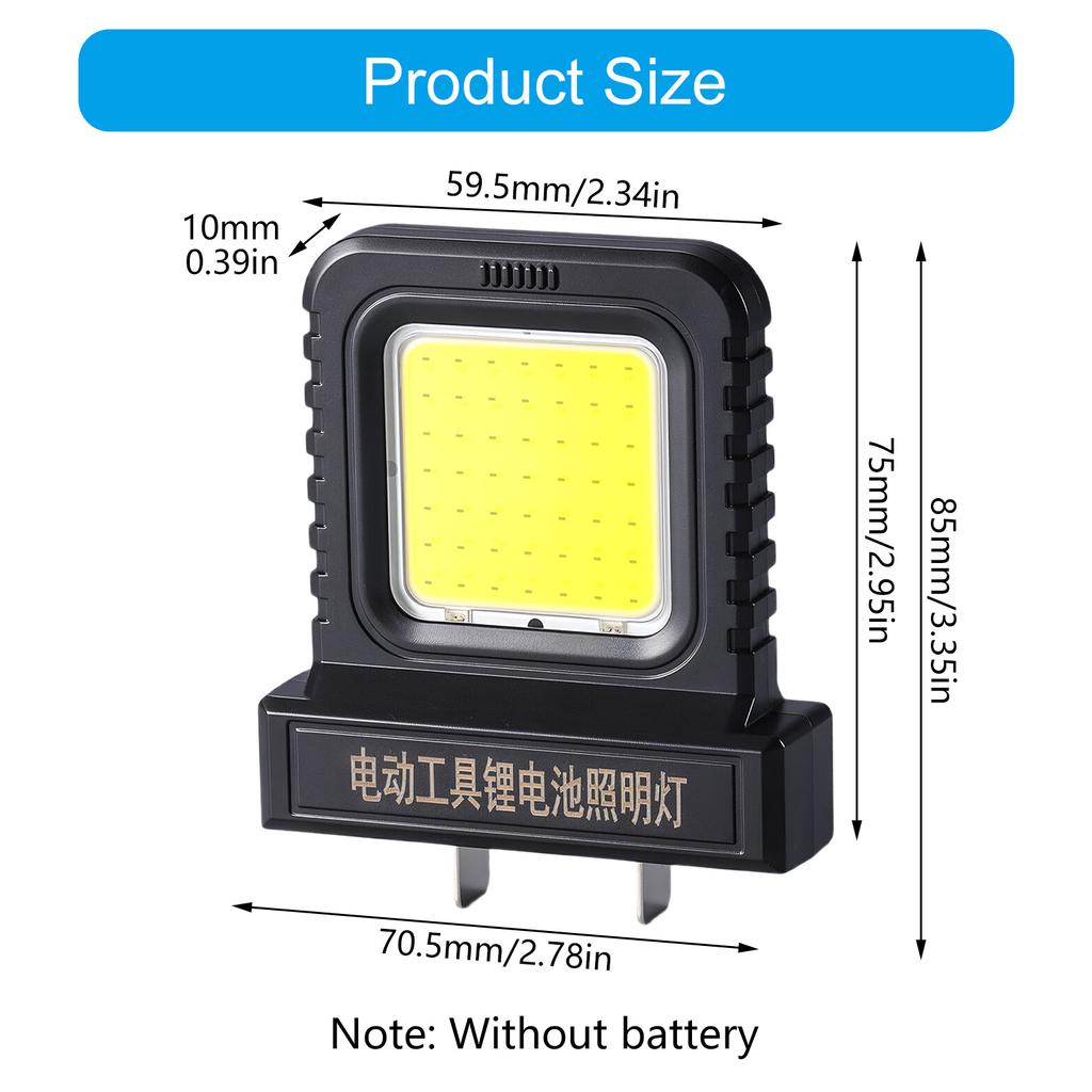 Adjustable Clamp Battery Power Work Light With 2 Mode For Power Tool Batteries LED Light Indoor Outdoor Use