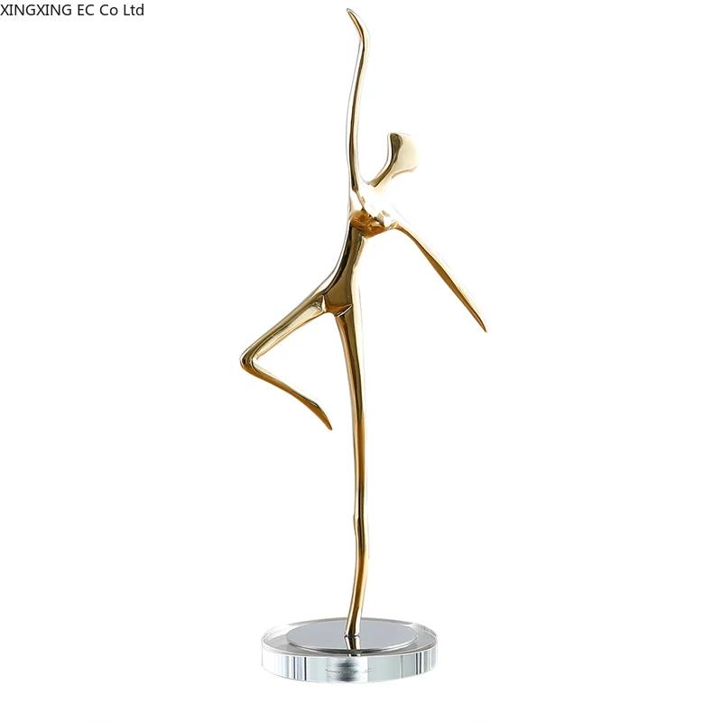 Pure Copper Ballet Girl Decoration Modern Light Luxury Creative Character Crafts Gift TV Cabinet Home Decoration Furnishings