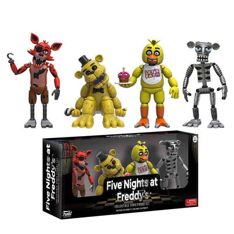 4pcs Five Fnaf Nights At Freddys Pizza Simulator 4cm Action Figures Game Toys