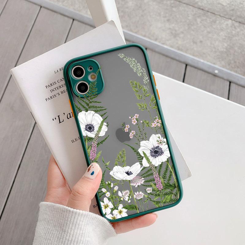 Retro Flower Bud Phone Case for Iphone 16 11 12 13 14 Pro Max 15 Plus Meticulous Plant for Iphone X XS XR 7 8 Plus Back Covers