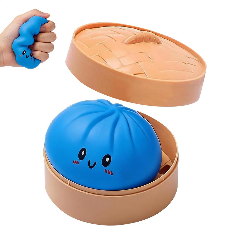 Squeeze Toy Stress Relief Simulated Dumpling Baozi Reusable Low Rebound Sensory Dough Ball For Relieve Anxiety Release Emotions
