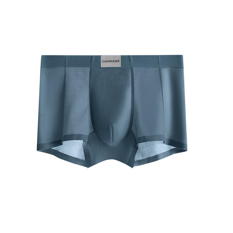 

Атласное прохладное мужское бесшовное нижнее белье средней посадки из ледяного шелка - дышащее и антибактериальное L (suggested 100-120 jin)