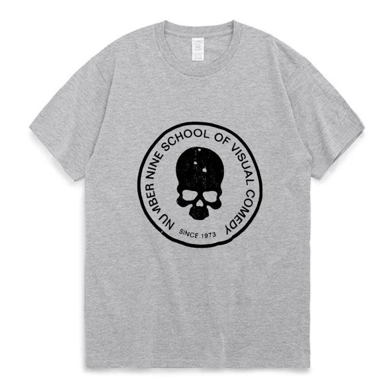 Men Women Unisex Fashion Crew Neck Short Sleeve Skull Letter Print Sleeve Cotton T Shirt Top