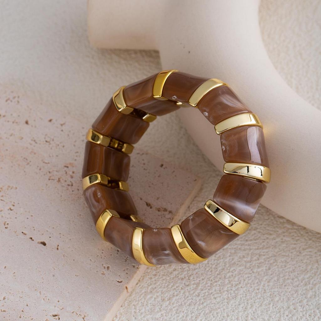 Gradient Acrylic Stretch Bracelet: Geometric Sugar Cube Design for Women
