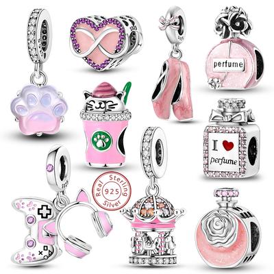 Charm Kupferrosa Anhänger Charm Passend für Original Charm Armband Halskette Perlen DIY Schmuckzubehör