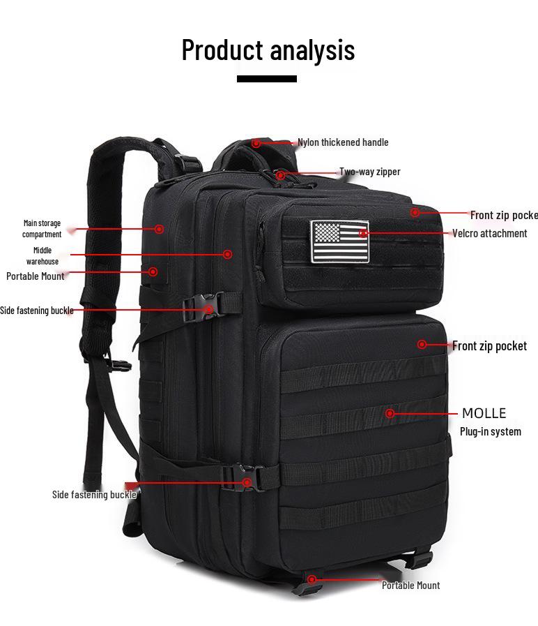 Breathable Outdoor Mountaineering Backpack: Travel, Fitness, Tactical, and Daily Computer Bag