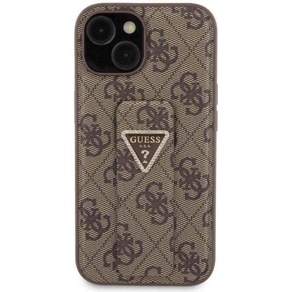 Guess Guhcp15Spgs4Tdw Iphone 15 / 14 / 13 6.1 Brązowy/Brown Hardcase Grip Stand 4G Triangle Strass