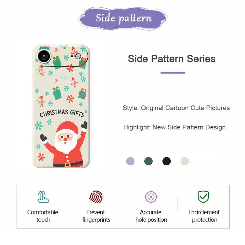 For iPhone 17 Air Case Christmas Gifts Pattern Printing Straight Edge TPU Phone Back Cover