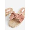 H&M Ribbon Detail Suede Mule Beige/Antique Rose