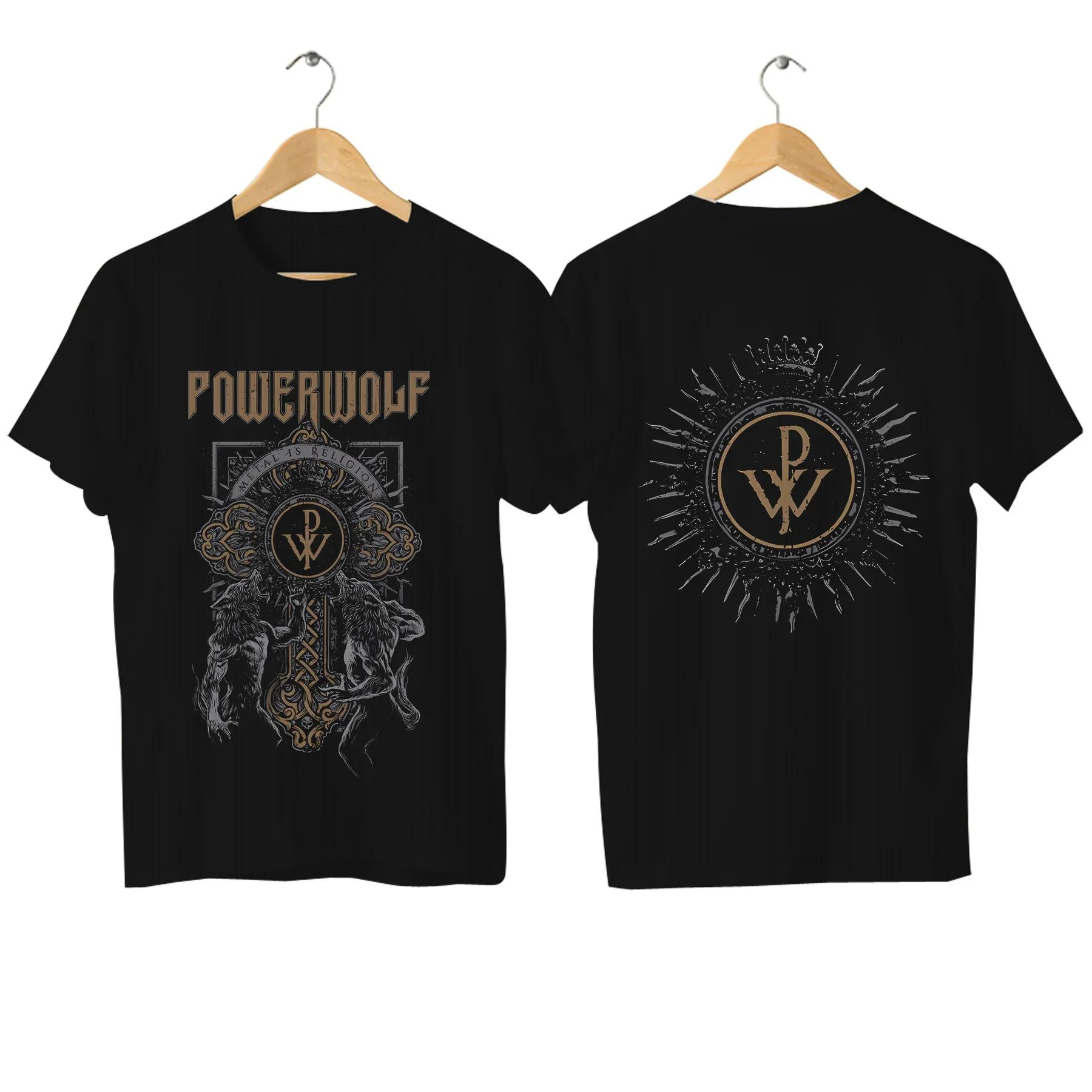 

Мужская футболка с принтом Powerwolf Повседневная футболка с принтом «Via Dolorosa» Большие удобные дышащие футболки в уличном стиле с графикой S