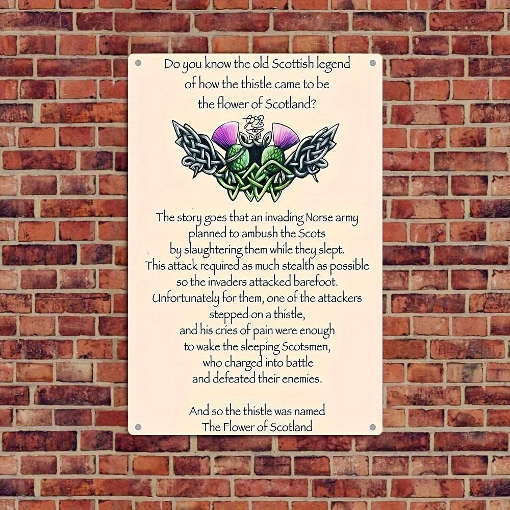 

Vintage Metal Tin Sign Scottish Floral Design Retro Wall Art for Home Cafe Garage Decor Iron Material Multipurpose Han 20x30cm（7.8x11.8inch）