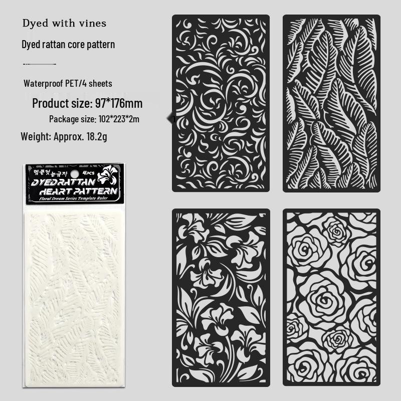 Children s Hand-painted Floral and Newspaper Pattern Oil Pastels DIY Graffiti Template