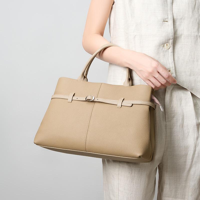Bag Women's New First-layer Cowhide Handbag Large-capacity Genuine Leather Women's Commuting High-end Tote Bag
