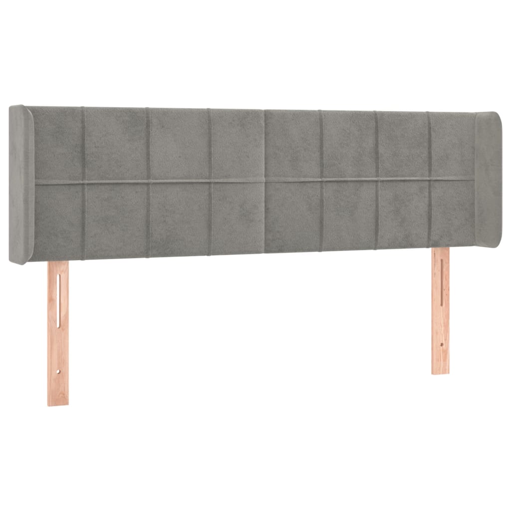 Vidaxl Wingback Headboard, Light Grey, 147X16X78/88 Cm, Velvet