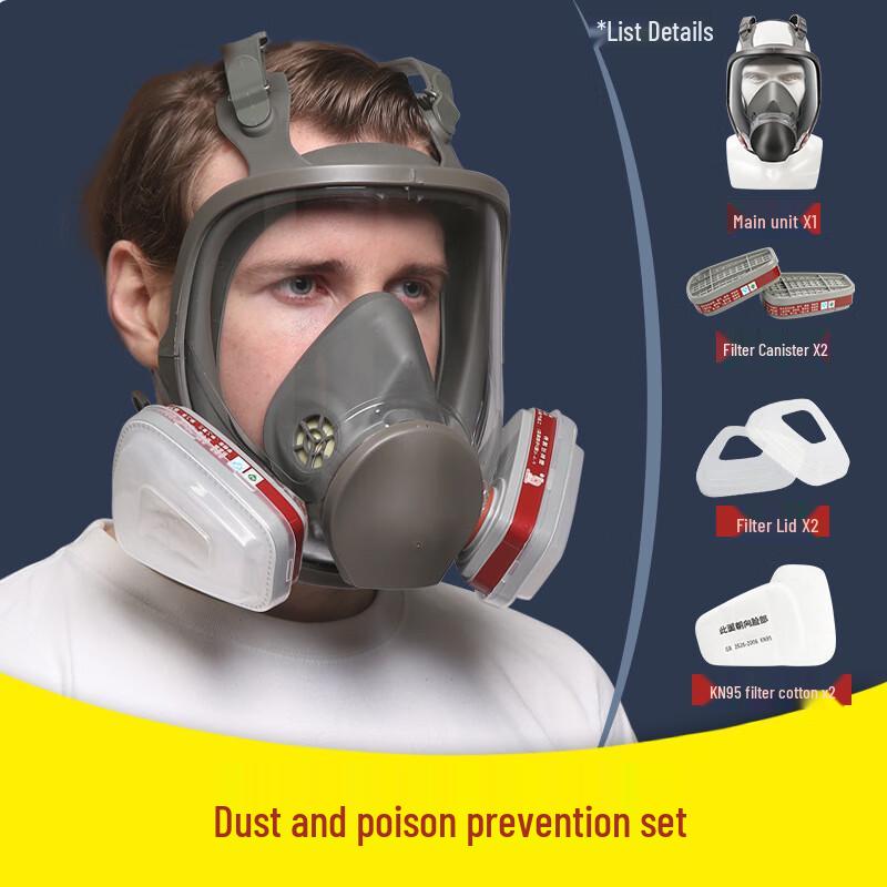 Longchan Full Face Respirator 7-Piece Kit