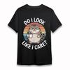 Women's Classic T-Shirt Do I Look Like I Care Angry Cat Graphic Oversize Tee