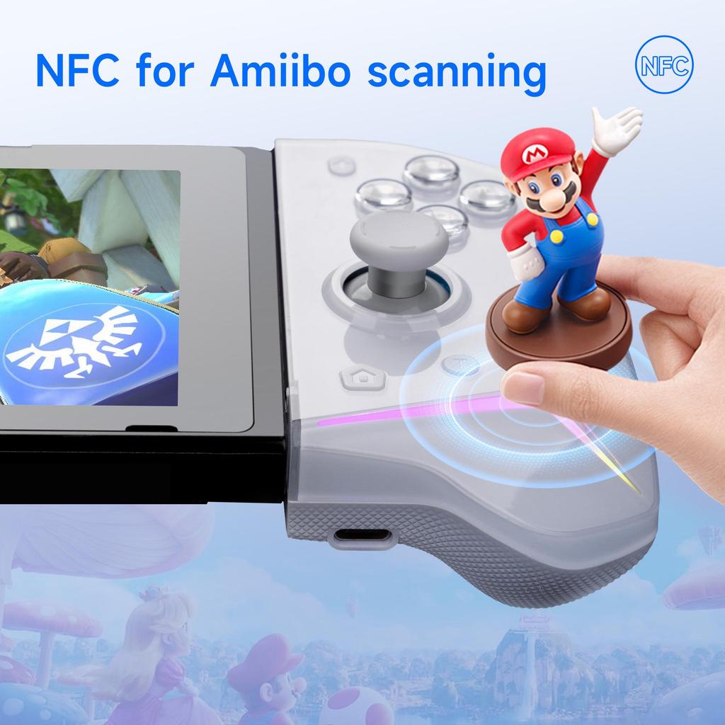 EasySMX S15 Mechanical Controller: Switch-Compatible with Hall Effect Sensors, 4 Back Buttons, and NFC.