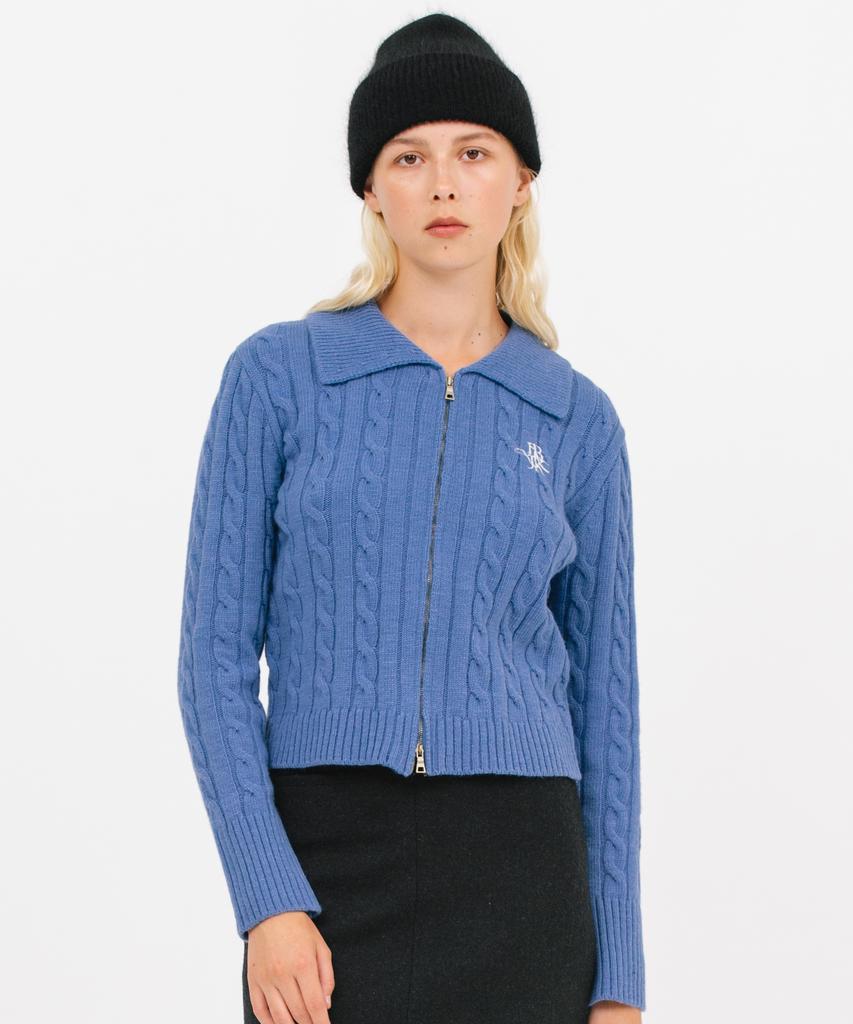 Jun By Jun K Jk Two-Way Zip-Up Cardigan_Blue