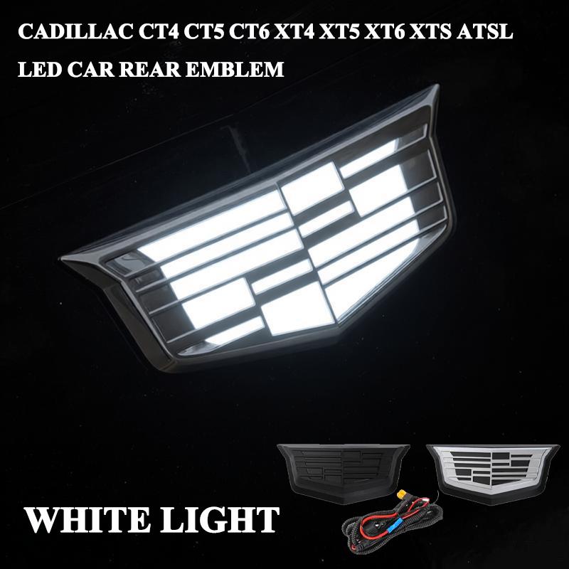 LED Emblem White Light Badge for Cadillac CT4 CT5 CT6 XT4 XT5 XT6 XTS ATSL Auto Replacement Logo Car Rear Trunk Accessories