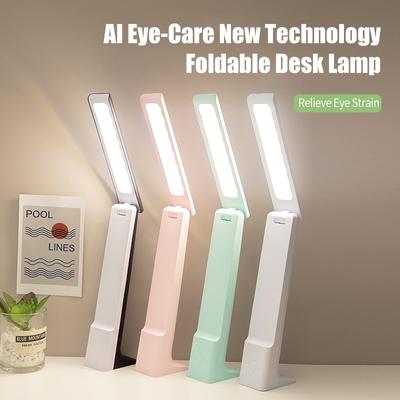 LED galda lampa studentu acu aizsardzībai, uzlādes galda lampa 3000K-6000K pieskāriena salokāma bērnu lasīšanas lampa pie gultas, mācību specifika