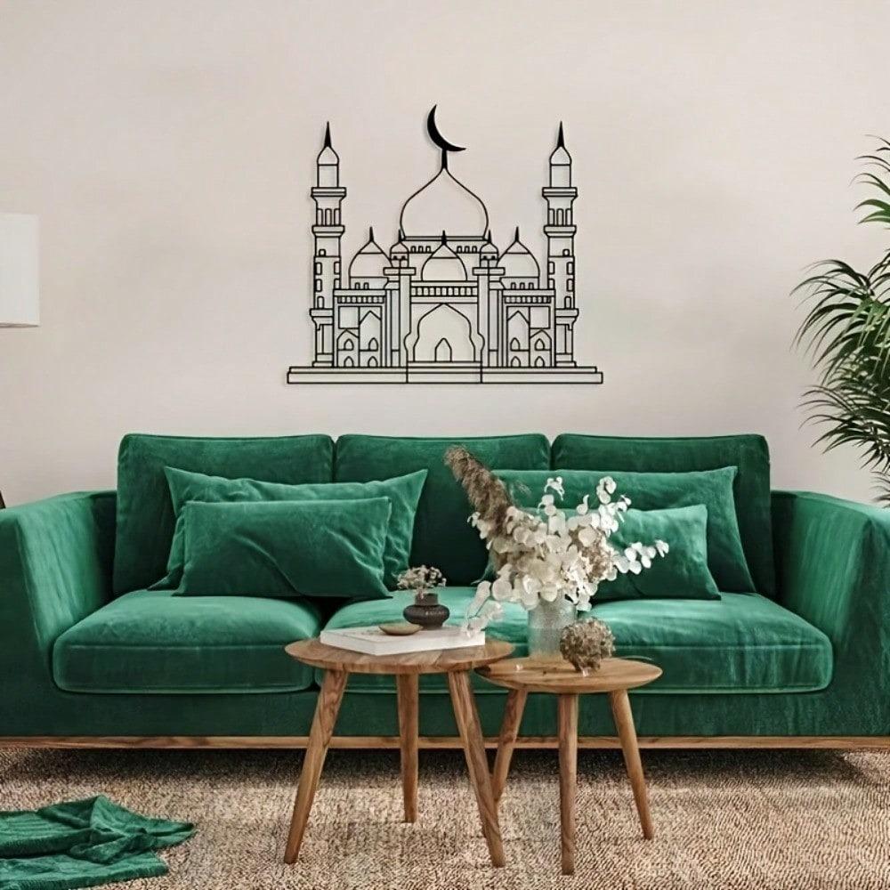 Islamic Mosque Metal Wall Art Bohemian Line Decor Living Room Sculpture Eid Wedding Gift