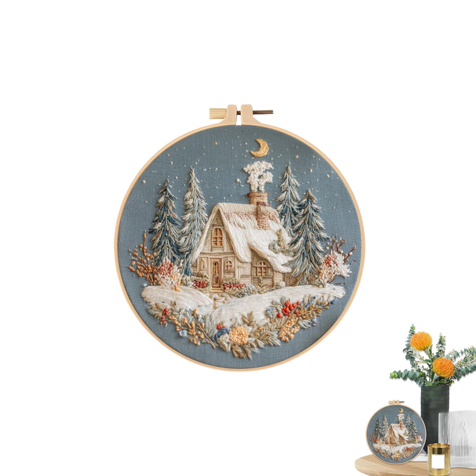 

Christmas Hand Embroidery Set Christmas Embroidery Kit With Pattern Winter Holiday Decoration Crafting Accessories For Rainy Day China Mainland