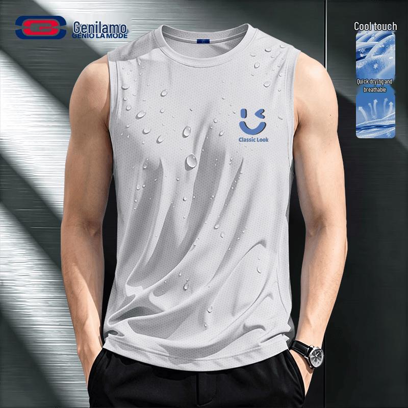 GENIOLAMODE Men s Ice Silk Mesh Breathable Vest 3XL