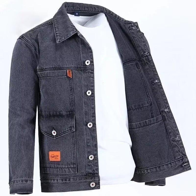 Men's Durable Denim Workwear Jacket for Construction and Welding