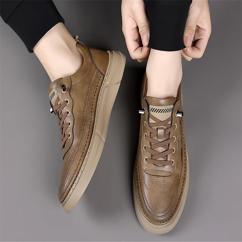 Men Casual Leather Shoes2026 New Luxury Genuine Leather Walking Shoes Outdoor Flat Designer Sneakers Tenis Masculino Shoes
