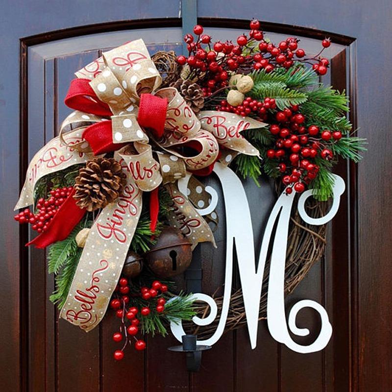 Festive Holiday Wreath For Christmas Halloween Decor Elegant Simulation Door Window Hanging Pendant Home Party Seasonal Decor