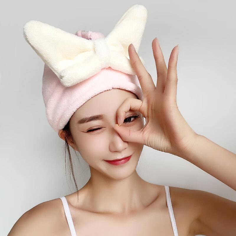 Soft Bowknot Hair Drying Cap for Women