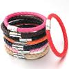 1pc Fashion Design PU Leather Cord Bracelet 19/21cm Copper Magnetic Clasp Bracelet For Men Women Valentine's Day Jewelry Gifts