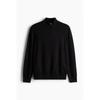 H M sliM Fit Zip Top Fine Knit Sweater Black