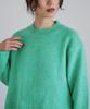 Yours BEXU1673 Cropped Crew Neck Oversized Size Green Women's Knit, M,