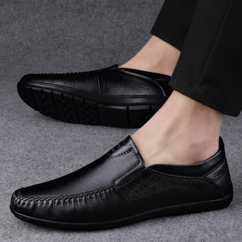 Fashion Hot Sale Loafers Men Genuine Leather Men's Business Shoes 2024 New Male Comfortable Casual Shoe High Quality Male Wedding Shoes