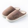 Cotton Slippers Women's Autumn and Winter Indoor Home Non-slip Thick Bottom Couple Style Velvet Warm Color Striped Cotton Drag Men