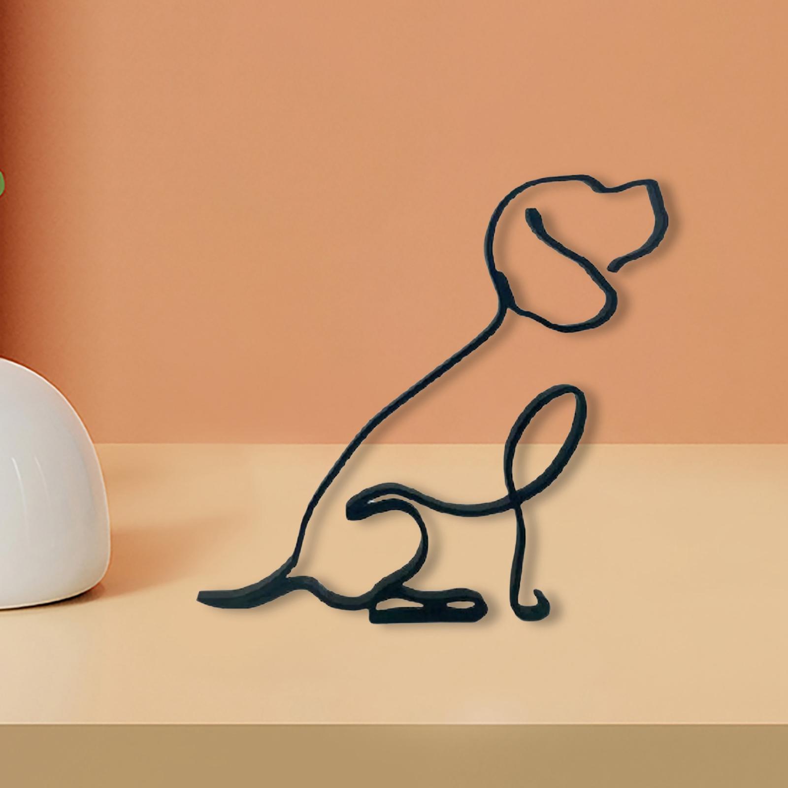 

Абстрактные скульптуры собак, фигурки животных в форме линии, статуи для домашнего офиса, книжной полки, гостиной, внутреннего декора, орнамента