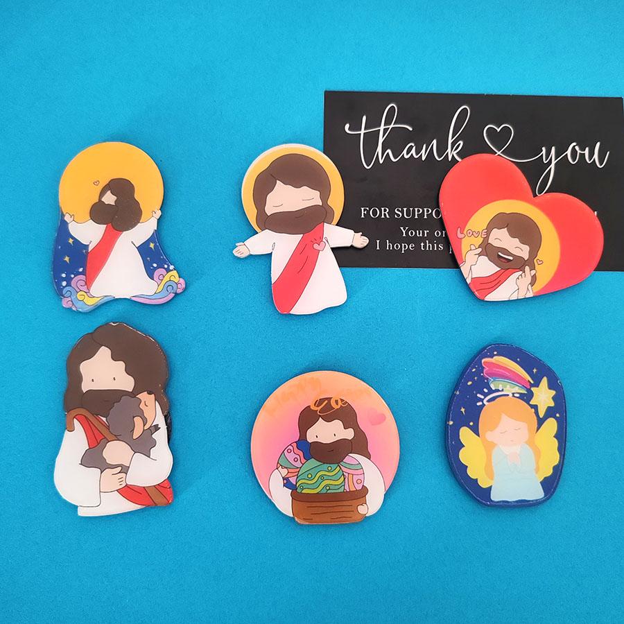 

6pcs Cute Cartoon Love Angel Refrigerator Magnets Creative Fridge Po Message Magnet Decorative Acrylic