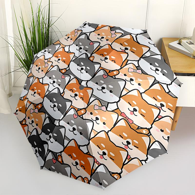 

1pc Cute Cartoon Dogs Automatic Opening and Closing Folding - A Good Choice for Gifts, Fashionable and Convenient Umbrella With Cute Cartoon Character