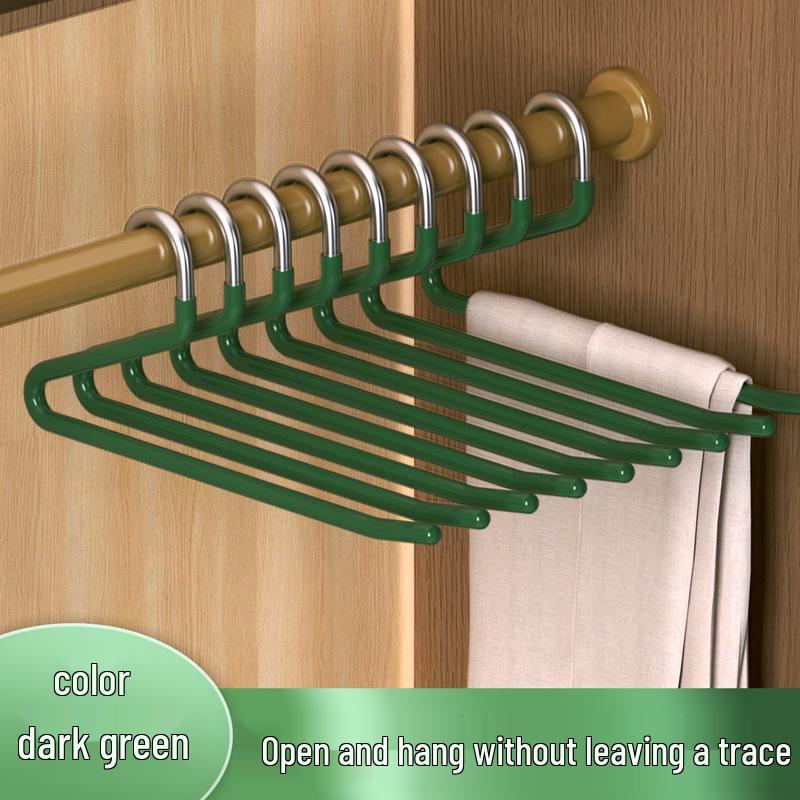 Goose-Shaped Stainless Steel Non-Slip Pants Rack – Seamless Z-Shaped Hanger with Clips for Wardrobe Storage.